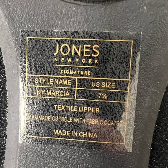 Jones New York Signature Black Shimmer Ankle Boots Sz 7.5 - Picture 10 of 10